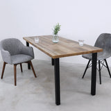 インダストリアル無垢材テーブル/アイアンバーレッグス