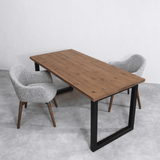 ヴィンテージスタイル 無垢材テーブル/アイアンロの字レッグス