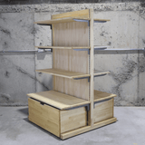 【全4色】ナチュラルウッドゴンドラ/両面ストッカータイプ