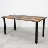 インダストリアル無垢材テーブル/アイアンバーレッグス