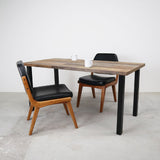 インダストリアル無垢材テーブル/アイアンバーレッグス