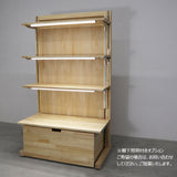 【全4色】ナチュラルウッドゴンドラ/片面ストッカータイプ