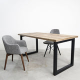 インダストリアル 無垢材テーブル/アイアンロの字レッグス