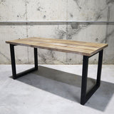 インダストリアル 無垢材テーブル/アイアンロの字レッグス