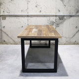 インダストリアル 無垢材テーブル/アイアンロの字レッグス